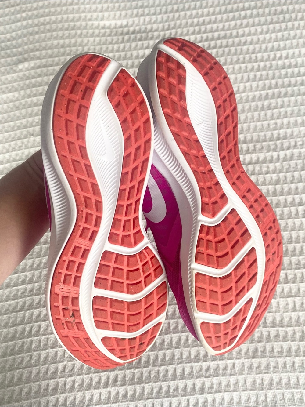 Nike Women's Hot Pink Athletic Running Sneakers with White Swoosh - Picture 5 of 9